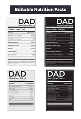 Father’s day nutrition facts parody template