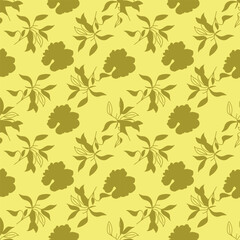 Elegant trendy vector ditsy floral seamless pattern design of beautiful abstract flowers and leaves. Foliage repeat texture background. Suitable for wallpaper, surface printing and textile