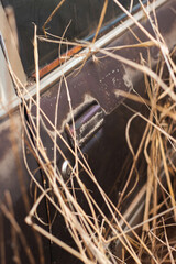 close up of a car door handle