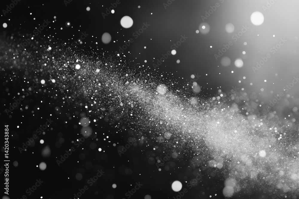 Aufkleber Galactic dust and starry particles create a cosmic atmosphere with shimmering lights in a dark space background