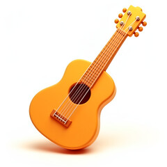 Obraz premium 3d orange acoustic guitar