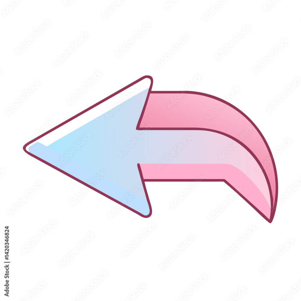 Poster colorful left arrow icon with a gradient design