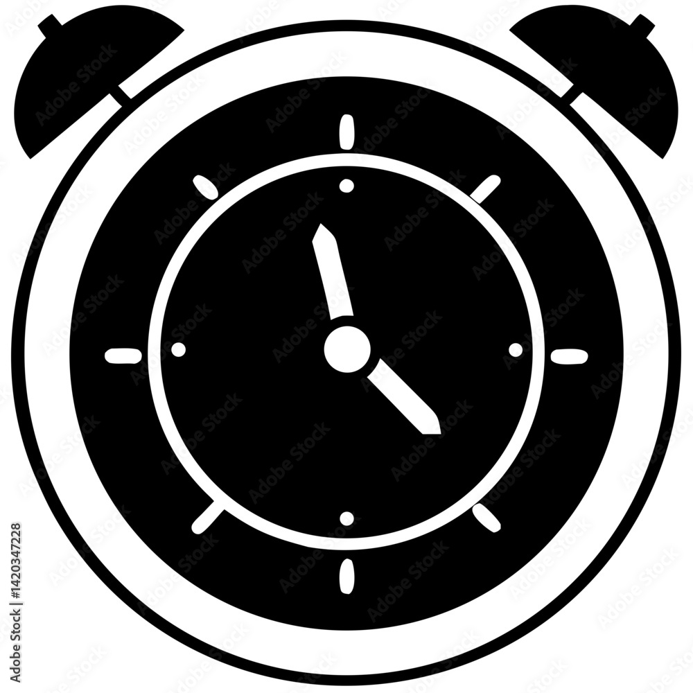 Poster alarm clock icon symbolizing time management