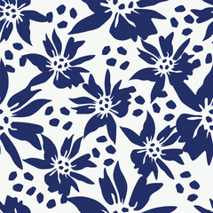 Vintage seamless floral pattern. Liberty style background of small mauve and lilac flowers. Small flowers scattered over a white background. Stock for printing on surfaces