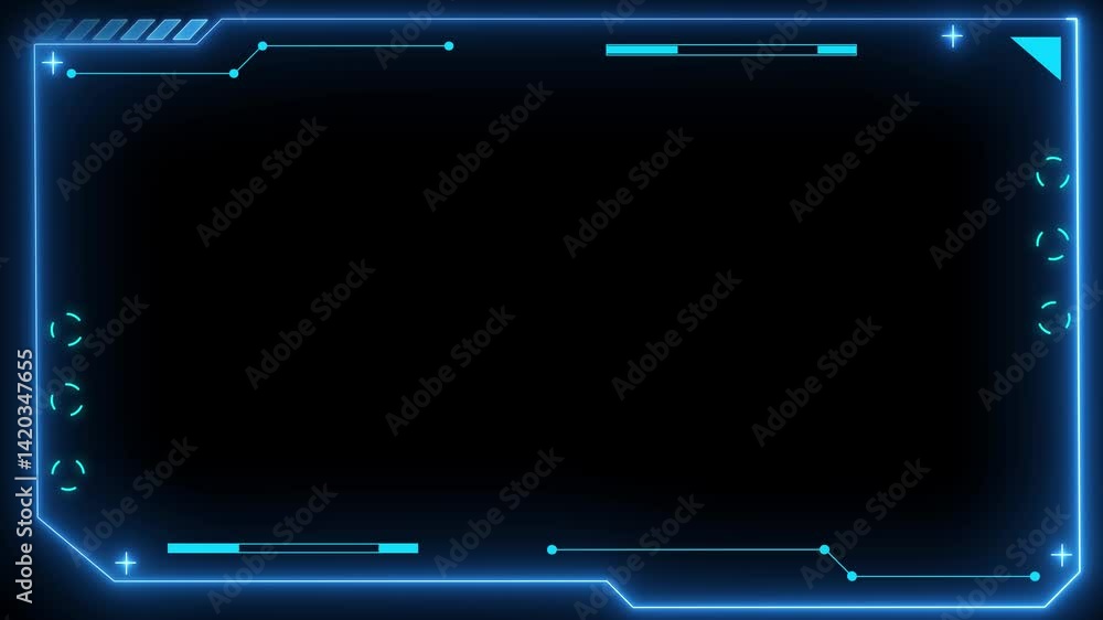 Fototapete technology hud loop animation. frame border hud element. hud viewfinder. futuristic viewfinder of th