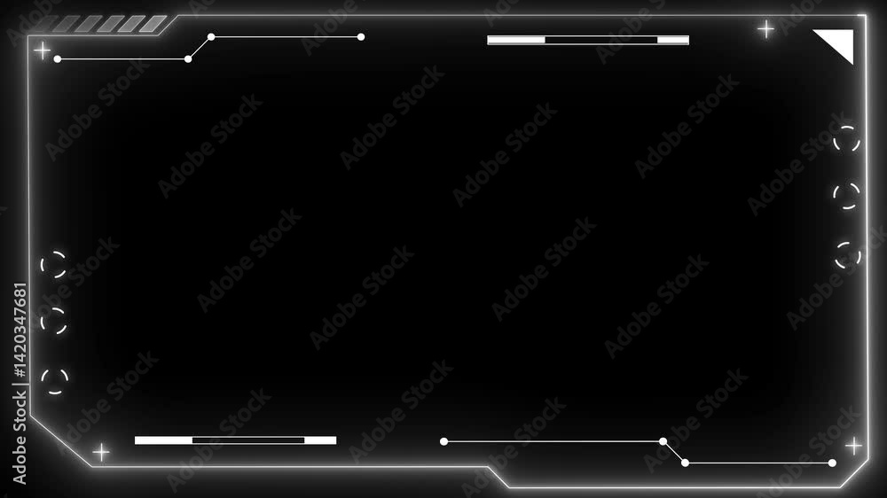 Fototapete technology hud loop animation. frame border hud element. hud viewfinder. futuristic viewfinder of th
