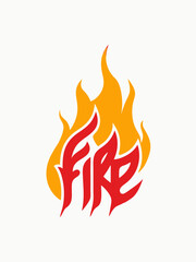 Fire flames vector illustration T-shirt on white background