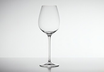 An elegant slender champagne flute stands in stark contrast against a clean neutral backdrop