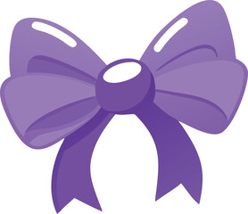 Purple Ribbon Bow Illustration for Gift Wrapping Design