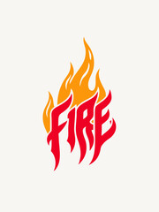 Fire flames vector illustration T-shirt on white background