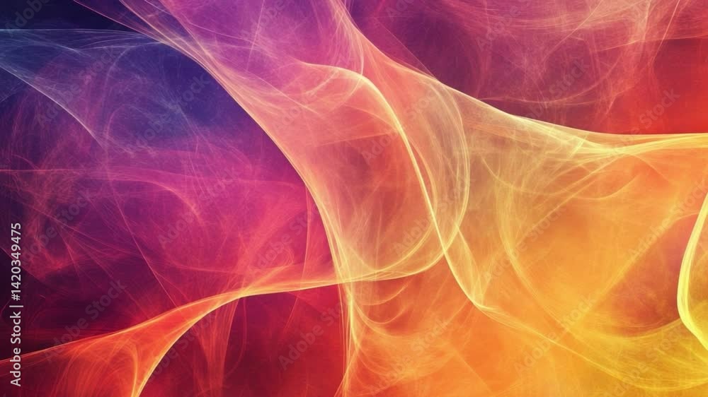 Poster Abstract Colorful Wisp: A vibrant display of colors dancing, with dynamic lines that suggest movement and energy, suitable for creative projects and design.