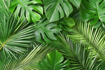 Tropical Leaves Pattern Background
