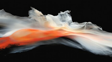 Abstract landscape of flowing, ethereal forms.