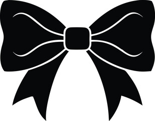 Simple Black Bow Clipart Illustration for Gift Wrapping Design