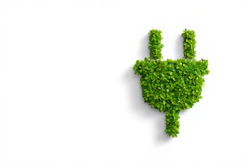 Green Leaves Forming Electric Plug, Eco Energy

