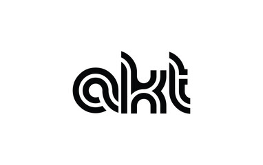 AKT Creative Unique Modern Letter Logo Design. Stylized logo featuring a unique letter design, presenting abstract minimalist aesthetics and modern appeal.