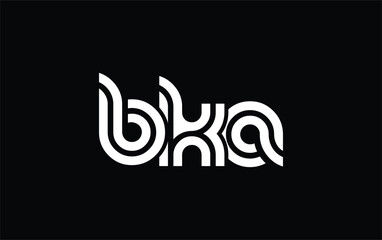 BKA Creative Unique Modern Letter Logo Design. Stylized logo featuring a unique letter design, presenting abstract minimalist aesthetics and modern appeal.