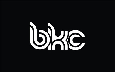 BKC Creative Unique Modern Letter Logo Design. Stylized logo featuring a unique letter design, presenting abstract minimalist aesthetics and modern appeal.