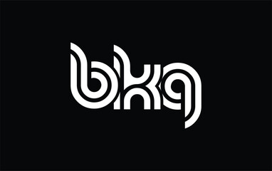 BKQ Creative Unique Modern Letter Logo Design. Stylized logo featuring a unique letter design, presenting abstract minimalist aesthetics and modern appeal.