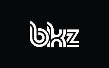 BKZ Creative Unique Modern Letter Logo Design. Stylized logo featuring a unique letter design, presenting abstract minimalist aesthetics and modern appeal.