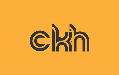 CKH Creative Unique Modern Letter Logo Design. Stylized logo featuring a unique letter design, presenting abstract minimalist aesthetics and modern appeal.
