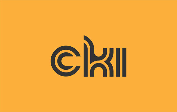 CKI Creative Unique Modern Letter Logo Design. Stylized logo featuring a unique letter design, presenting abstract minimalist aesthetics and modern appeal.