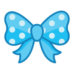 Cute Blue Polka Dot Bow Clipart Illustration for Design