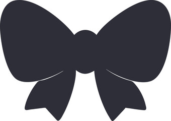 Simple Black Bow Silhouette Icon for Gift Wrapping Design
