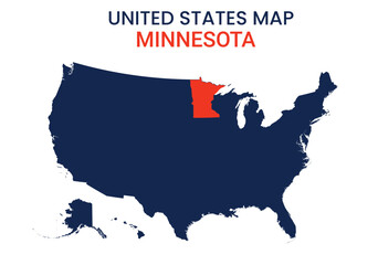 Minnesota map of USA state. Minnesota map vector illustration. Minnesota vector map on white background.