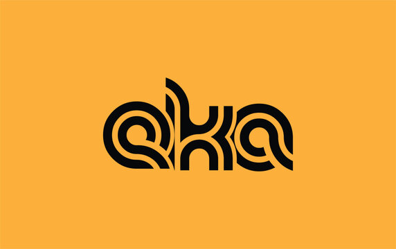 EKA Creative Unique Modern Letter Logo Design. Stylized logo featuring a unique letter design, presenting abstract minimalist aesthetics and modern appeal.