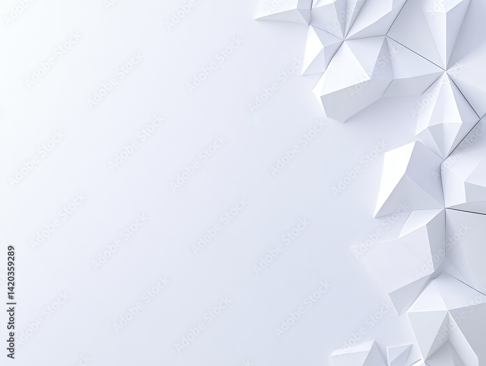 Poster abstract geometric pattern. light, three-dimensional shapes