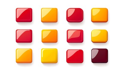 Colorful Square Tiles in Red, Orange, and Yellow Arrangement