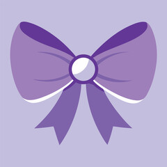 Purple Bow with Pearl Center Illustration for Gift Wrapping Design