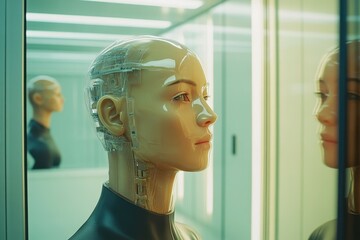 A new technology allows patients to switch their physical appearance at will, leading to a society where everyone chooses to look like their ideal version of themselves However,