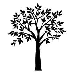Obraz premium Silhouette of a leafy tree representing nature and environmental conservation