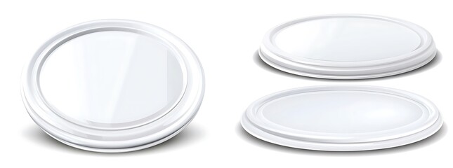 Elegant White Circular Plates Set for Food Presentation and Serving
