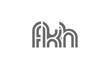 FKH Creative Unique Modern Letter Logo Design. Stylized logo featuring a unique letter design, presenting abstract minimalist aesthetics and modern appeal.