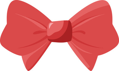 Simple Red Bow Clipart Illustration for Festive Designs