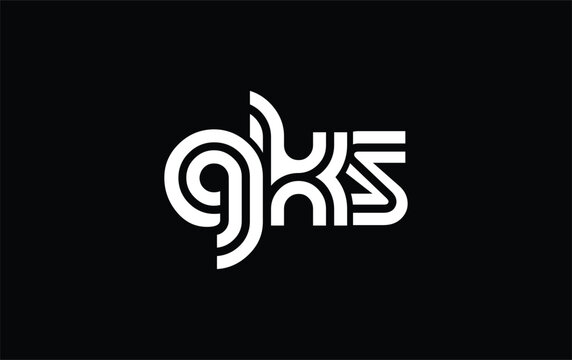 GKS Creative Unique Modern Letter Logo Design. Stylized logo featuring a unique letter design, presenting abstract minimalist aesthetics and modern appeal.