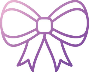 Purple Gradient Bow Icon Illustration for Gift Wrapping Design