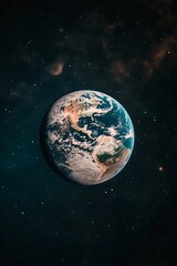 Obraz premium Stunning View of Earth Against a Starry Cosmos Background