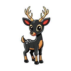 Cute cartoon deer with big eyes and antlers