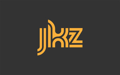 JKZ Creative Unique Modern Letter Logo Design. Stylized logo featuring a unique letter design, presenting abstract minimalist aesthetics and modern appeal.