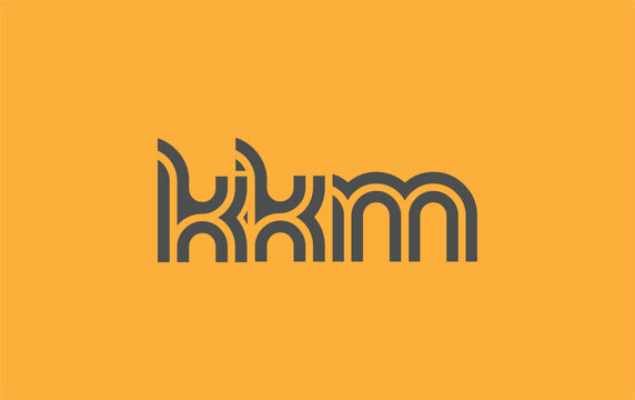KKM Creative Unique Modern Letter Logo Design. Stylized logo featuring a unique letter design, presenting abstract minimalist aesthetics and modern appeal.