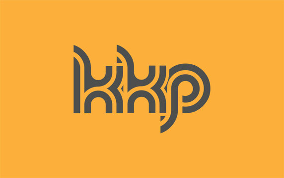 KKP Creative Unique Modern Letter Logo Design. Stylized logo featuring a unique letter design, presenting abstract minimalist aesthetics and modern appeal.