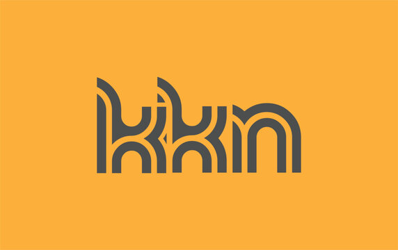 KKN Creative Unique Modern Letter Logo Design. Stylized logo featuring a unique letter design, presenting abstract minimalist aesthetics and modern appeal.