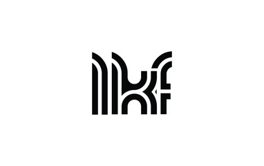 Obraz premium LKF Creative Unique Modern Letter Logo Design. Stylized logo featuring a unique letter design, presenting abstract minimalist aesthetics and modern appeal.