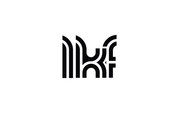LKF Creative Unique Modern Letter Logo Design. Stylized logo featuring a unique letter design, presenting abstract minimalist aesthetics and modern appeal.