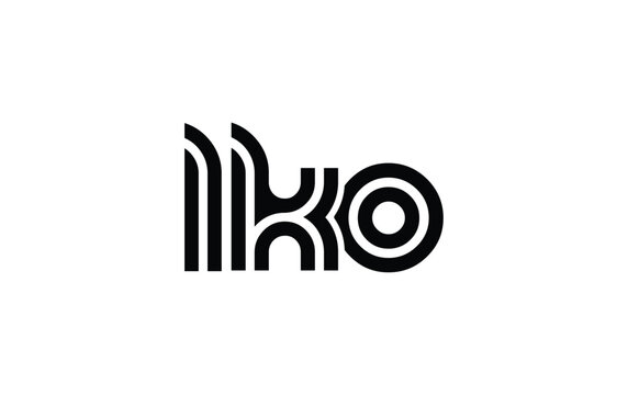LKO Creative Unique Modern Letter Logo Design. Stylized logo featuring a unique letter design, presenting abstract minimalist aesthetics and modern appeal.
