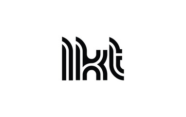 LKT Creative Unique Modern Letter Logo Design. Stylized logo featuring a unique letter design, presenting abstract minimalist aesthetics and modern appeal.